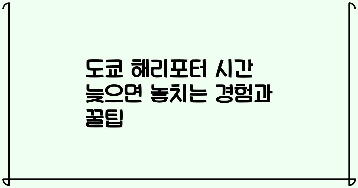 도쿄 해리포터 시간 늦으면 놓치는 경험과 꿀팁